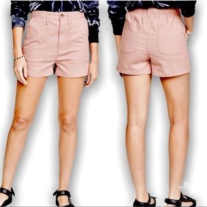 Madewell Camp Shorts Faded Rose Pink Muave High Waist Size Large